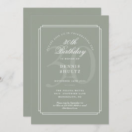 Invitación Deco clásico | Sabio y Blanco 30 cumpleaños