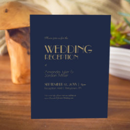 Invitación Deco de tipo de oro | Recepción de bodas de la Mar