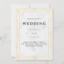 Invitación Deco moderno | Boda de mármol blanco