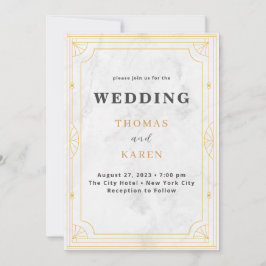 Invitación Deco moderno | Boda de mármol blanco