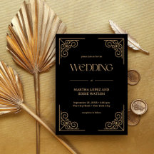 Deco Moderno | Boda elegante en negro y dorado