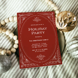 Invitación Deco moderno | Elegante fiesta de vacaciones rojas