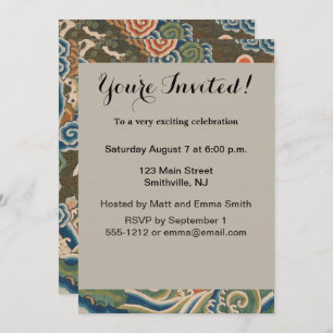 Invitación Decoración antigua china de aves