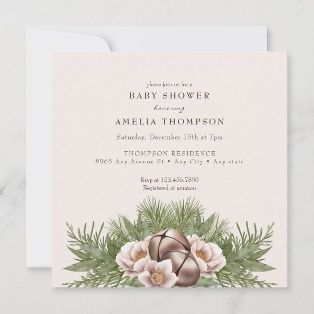 Invitación Decoración Botánica de Vacaciones de Invierno | Sh (Anverso)