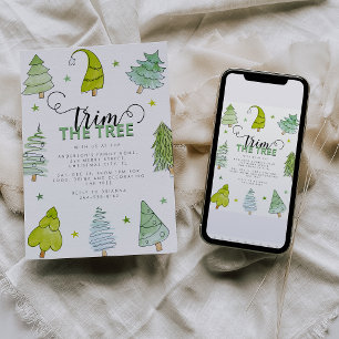 Invitación Decoración caprichosa del árbol de Navidad
