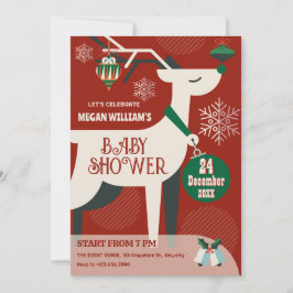 Invitación Decoración clásica de navidades de venado con duch