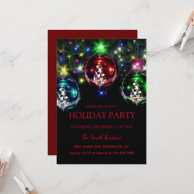 Invitación Decoración de Año Nuevo, estrella de Navidades (Anverso/Reverso In Situ)