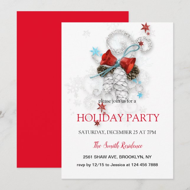 Invitación Decoración de Año Nuevo, pop loli, estrella de los (Anverso / Reverso)