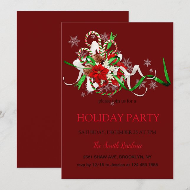 Invitación Decoración de Año Nuevo pop loli, estrella de Navi (Anverso / Reverso)