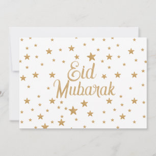 Invitación decoración de brillo de estrella dorada Eid Mubara