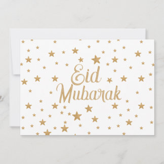 Invitación decoración de brillo de estrella dorada Eid Mubara