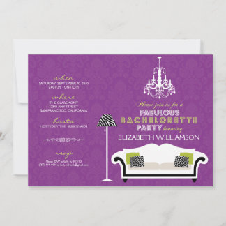 Invitación Decoración de cebra elegante Invite a la Bachelore