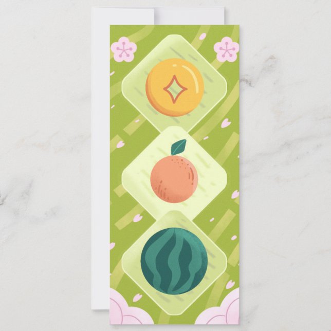 Invitación Decoración de Frutas - Estilo Divertido y Lindo (Anverso)