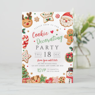 Invitación Decoración de Galletas de Navidad Fiesta de Pan de