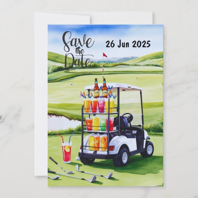 Invitación Decoración de la fiesta de cumpleaños del golf en  (Anverso)