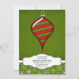 Invitación Decoración de los navidades (verde)
