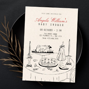Invitación Decoración de mesa de comedor elegante vintage par