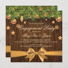 Invitación Decoración de oro del partido de compromiso de Nav