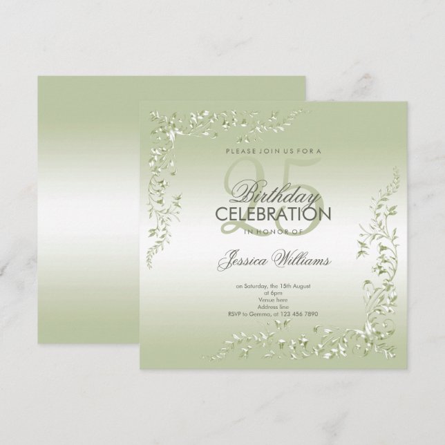 Invitación Decoración de pasillo 25 cumpleaños (Anverso / Reverso)