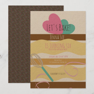 Invitación Decoración de pastel cortado Cumpleaños Remolino S