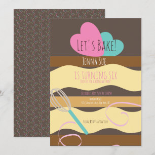 Invitación Decoración de pastel cortado cumpleaños sprinkles