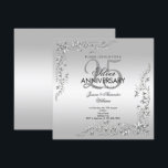 Invitación Decoración de Plata Aniversario de Bodas 25 años<br><div class="desc">Invitación de fiesta de aniversario de bodas de 25 años elegante y con estilo. Hermosas decoraciones de esquina con espirales y florituras plateadas en un bonito fondo plateado. Todo el texto es totalmente personalizable para cumplir con sus requisitos. Si necesita ayuda para personalizar su producto o desea productos coincidentes, por...</div>