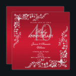 Invitación Decoración de rubí 40° aniversario Boda<br><div class="desc">Elegante y elegante 40° Aniversario Boda de la invitación. Hermoso y elegante rubí y florecientes decoraciones de esquina en un fondo rojo bonito. Todo el texto es totalmente personalizable para satisfacer sus necesidades. Si necesitas ayuda para personalizar de tu producto o quieres productos a juego, por favor contacta conmigo a...</div>