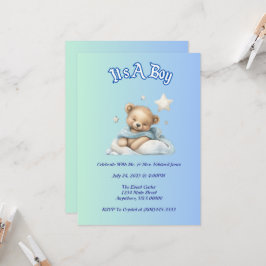 Invitación Decoración Fiesta de Baby Shower "It's A Boy" - Os