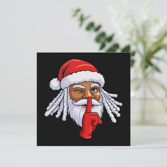 Invitación Decoración Fiesta de Navidades afroamericanos de S (Anverso de pie)
