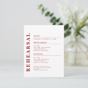 Invitación Decoración minimalista moderna de color rojo blanc