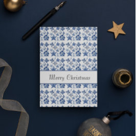 Invitación Decoración navidad en el personalizable Azul Delft