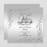 Invitación Decoración plateada 25° aniversario Boda<br><div class="desc">Elegante y elegante invitación a la fiesta del 25º Aniversario Boda. Hermosos y elegantes remolinos de plata y florecientes decoraciones de esquina sobre un fondo plateado de bonito. Todo el texto es totalmente personalizable para satisfacer sus necesidades. Si necesitas ayuda para personalizar de tu producto o quieres productos a juego,...</div>