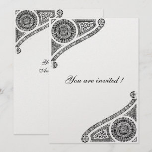 Invitación DECORACIÓN RENACIMIENTO , Negro y Blanco