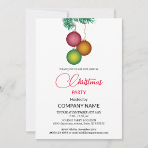 Invitación Decoraciones de árboles de Navidad y Mistletoe Cor