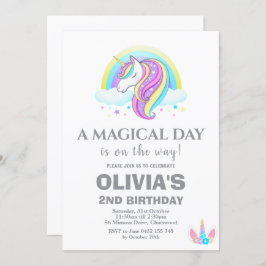 Invitación Decoraciones de la fiesta de cumpleaños de Unicorn