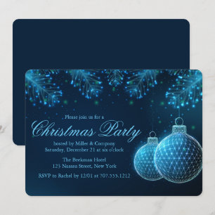Invitación Decoraciones de moda Baubles Navidades corporativo
