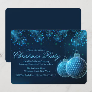 Invitación Decoraciones de moda Baubles Navidades corporativo