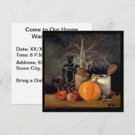 Invitación Decoraciones de Otoño en Mesa, Calabaza, Frutas, B