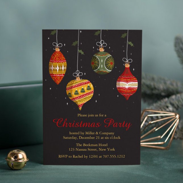 Invitación Decoraciones navideñas Baubles Fiesta Corporate (Subido por el creador)