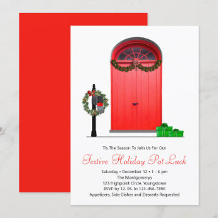 Invitación Decoraciones navideñas Fiesta de las Puertas Rojas