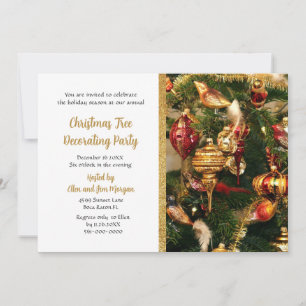 Invitación Decorando la fiesta de Navidad del árbol de Navida