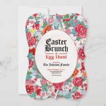 Invitación decorativa de Brunch y Huevos de Pascua