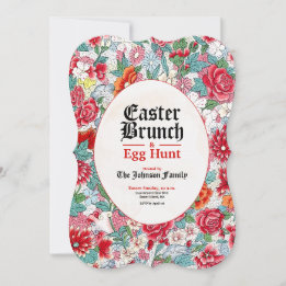 Invitación decorativa de Brunch y Huevos de Pascua