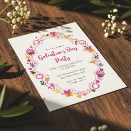 Invitación decorativa de Galentines con marco oval