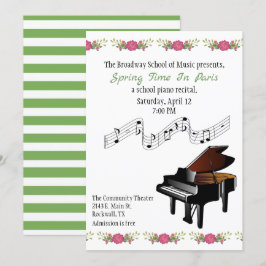 Invitación Decreto del piano del piano de media cola y de las