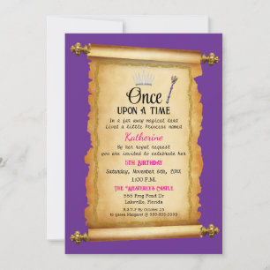 Invitación Decreto Real Cumpleaños Princesa 