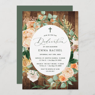 Invitación Dedicación Botánica De Madera Rústica Personalizad