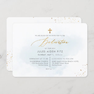 Invitación Dedicación de color azul pálido PixDezines