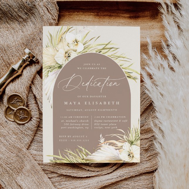 Invitación Dedicación del bebé de los trópicos de época (Subido por el creador)