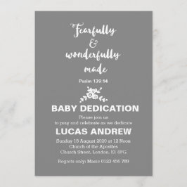 Invitación Dedicación infantil con miedo y maravilla